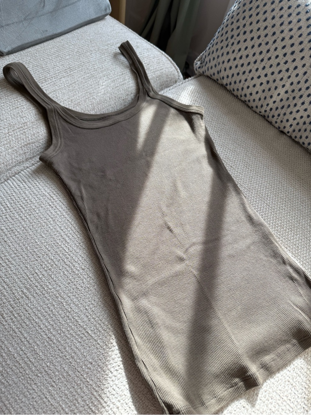 intimissimi Ribbed Tank Dress in Taupe